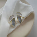 Leaf-Shaped Drop Oil Earrings
