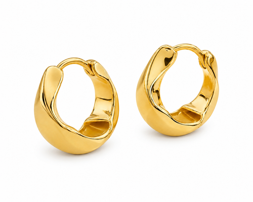 18K Gold-Plated Twisted Hoop Earrings
