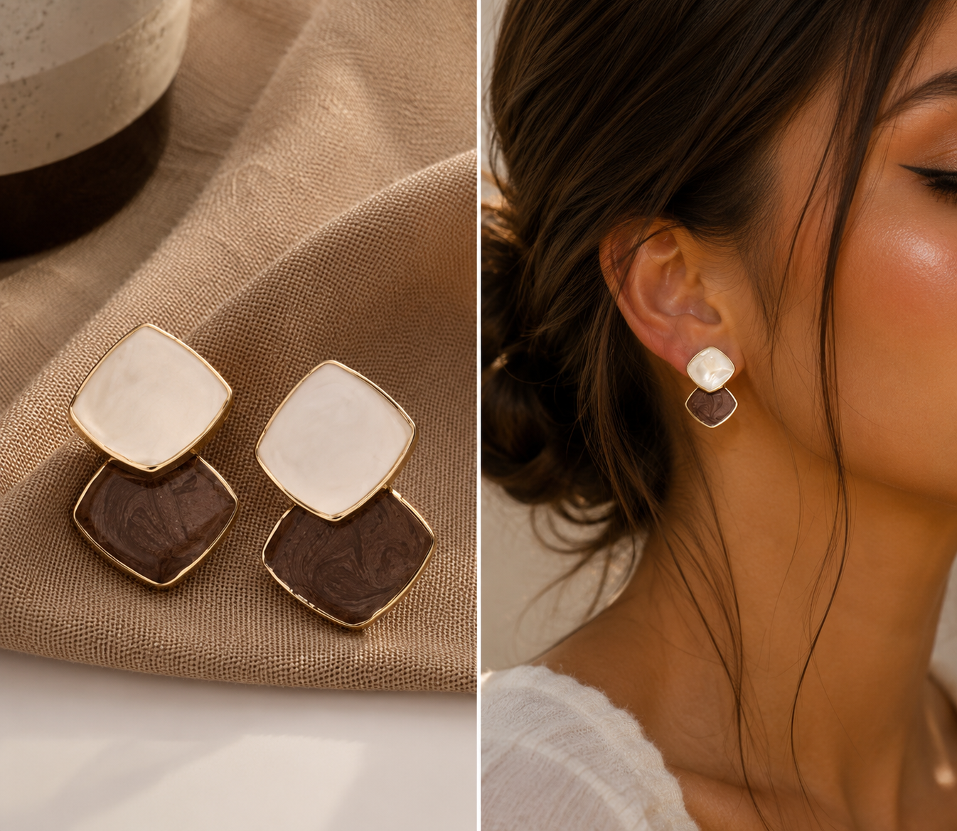 Sweet Contrast Stud Earrings